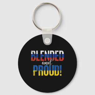Blended And Proud Nationality Half Russian Half Uk Keychain