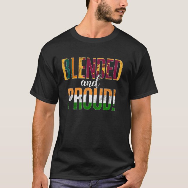 Blended And Proud Nationality Half Sri Lankan Half T-Shirt (Front)