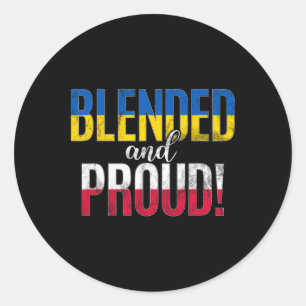 Blended And Proud Nationality Half Ukrainian Half Classic Round Sticker
