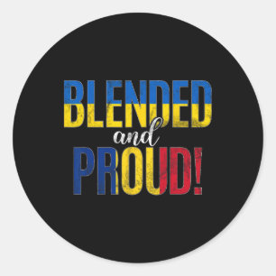 Blended And Proud Nationality Half Ukrainian Half  Classic Round Sticker