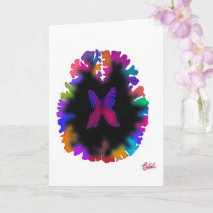 Blended colours brain design card