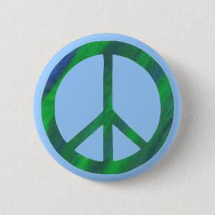 Blended Green Blue Peace Sign buttons