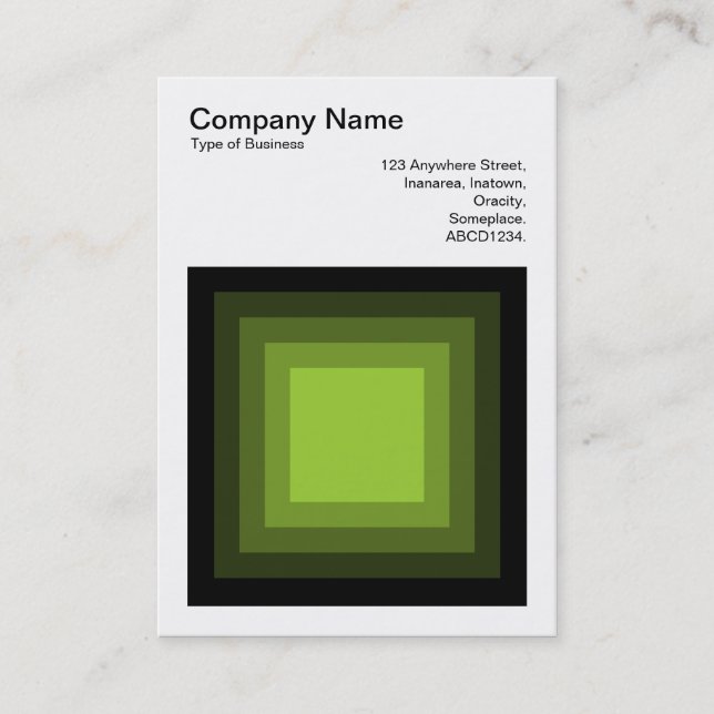 Blended Square - Black to Martian Green Business Card (Front)