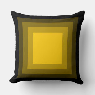 Blended Squares - Black to Amber Throw Pillow