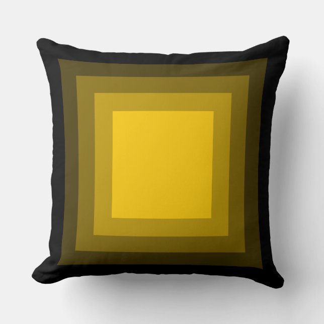 Blended Squares - Black to Amber Throw Pillow (Front)