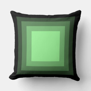 Blended Squares - Black to Mint Green Throw Pillow
