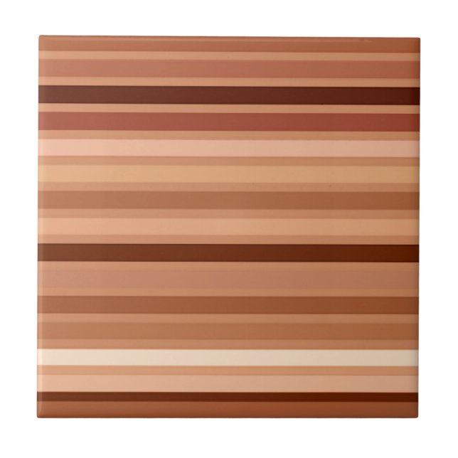 Blended Stripes, Brown, Tan and Cream      Tile (Front)