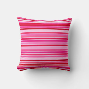 Blended Stripes, Fuchsia, Maroon and Pink  Throw Pillow