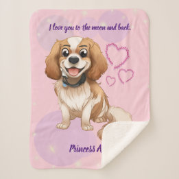 Blenheim Cavalier Custom Design   Sherpa Blanket