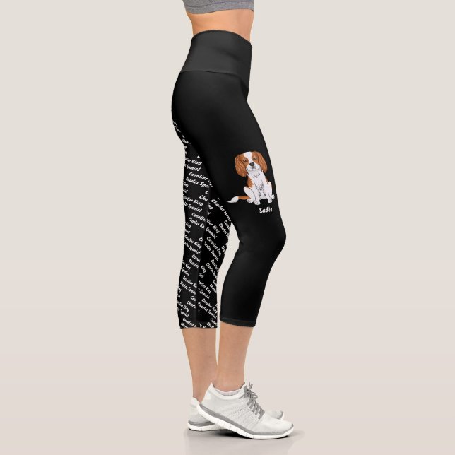 Blenheim Cavalier Dog & Dog's Name And Breed Capri Leggings (Right)