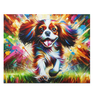 Blenheim Cavalier King Charles Spaniel Acrylic Jigsaw Puzzle