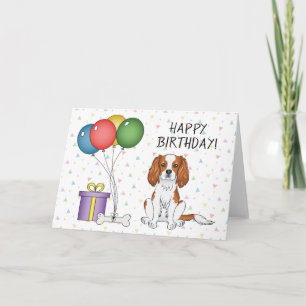 Blenheim Cavalier King Charles Spaniel - Birthday Card