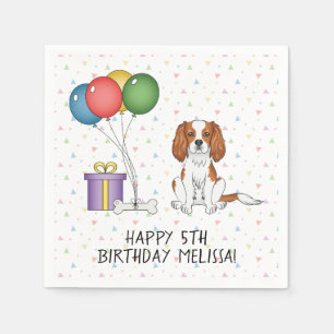 Blenheim Cavalier King Charles Spaniel - Birthday Napkin