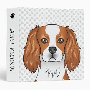 Blenheim Cavalier King Charles Spaniel Head 3 Ring Binder