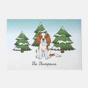 Blenheim Cavalier King Charles Spaniel In Winter Doormat