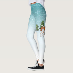 Blenheim Cavalier King Charles Spaniel In Winter Leggings