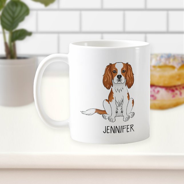 Blenheim Cavalier King Charles Spaniel & Name Coffee Mug (Creator Uploaded)