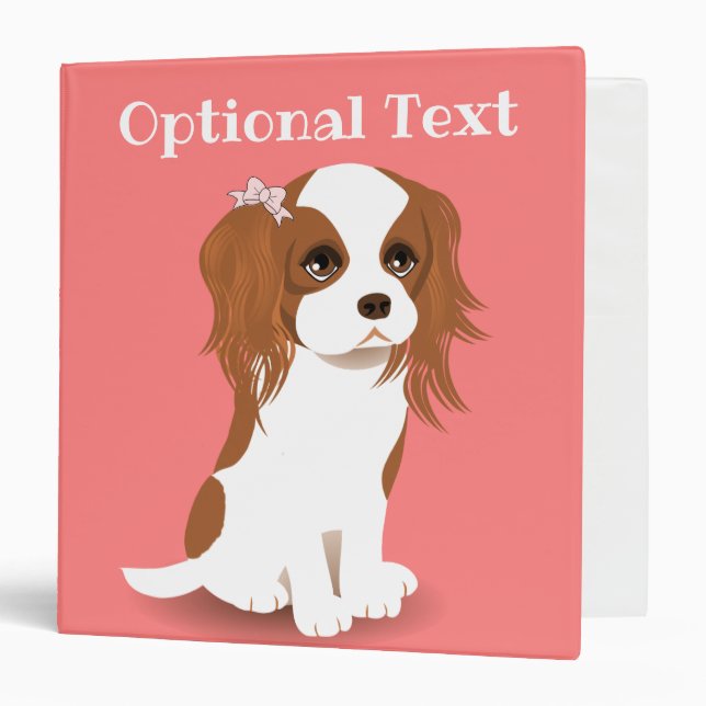 Blenheim Cavalier King Charles Spaniel Pink Binder (Front/Inside)