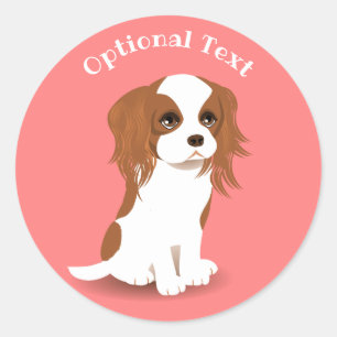 Blenheim Cavalier King Charles Spaniel Pink Classic Round Sticker