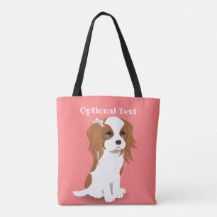 Blenheim Cavalier King Charles Spaniel Pink Tote Bag