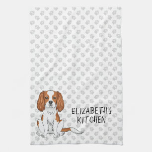 Blenheim Cavalier King Charles Spaniel & Text Kitchen Towel