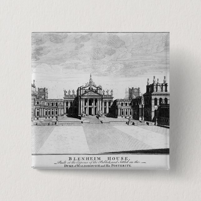 Blenheim Palace 2 Inch Square Button (Front)