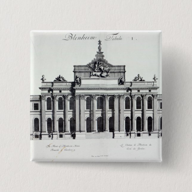 Blenheim Palace 2 Inch Square Button (Front)
