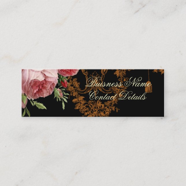 Blenheim Rose, noir Mini Business Card (Front)