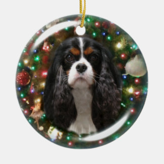 Blenheim & Tricolor Cavalier King Charles Spaniel Ceramic Ornament