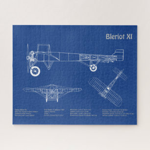 Bleriot XI - Airplane Blueprint Drawing Plans AD Jigsaw Puzzle