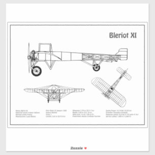 Bleriot XI - Airplane Blueprint Drawing Plans BD