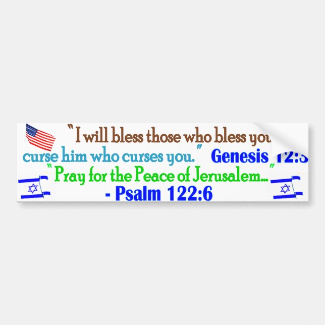 Bless Israel Bumper Sticker (Front)