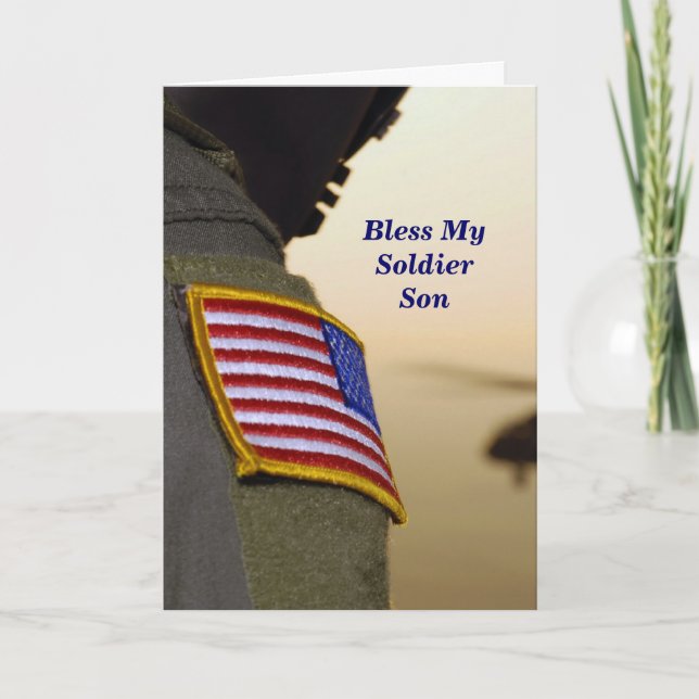 Bless My Soldier Son Prayer Card (Front)