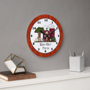 Bless Our Farm wall clock