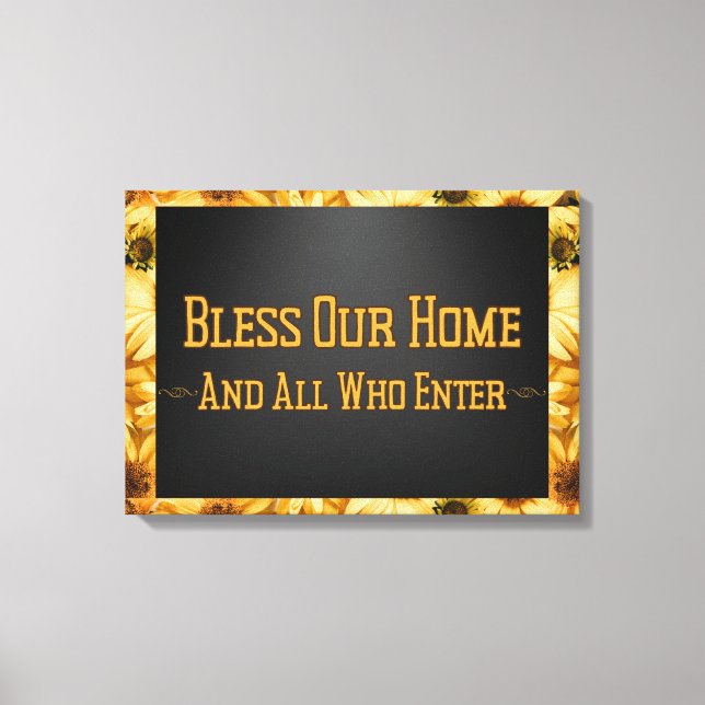 Bless Our Home Floral Wall Art (Front)