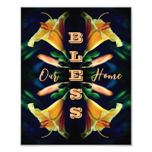 Bless Our Home Lily Flower Abstract 8x10 Photo Print