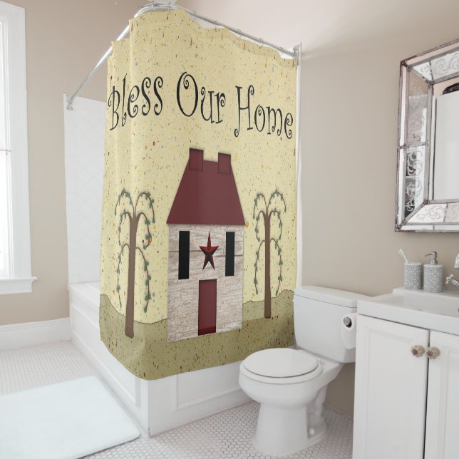 Bless Our Home Shower Curtain (In Situ)