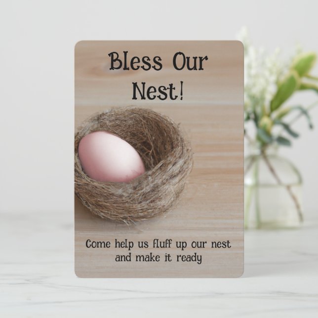 Bless Our Nest, Nesting Party Invitation (Standing Front)