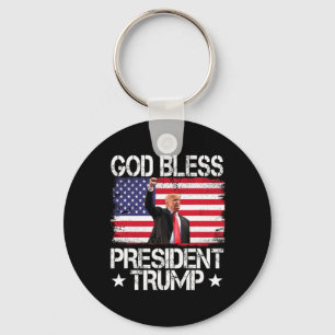 Bless President Trump 2024 Support Trump Election  Keychain