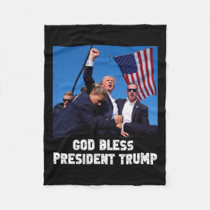 Bless President Trump Trump 2024 Voting  Fleece Blanket