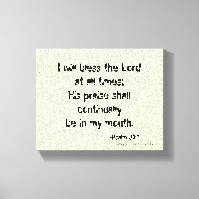 Bless the Lord Canvas Print (Front)