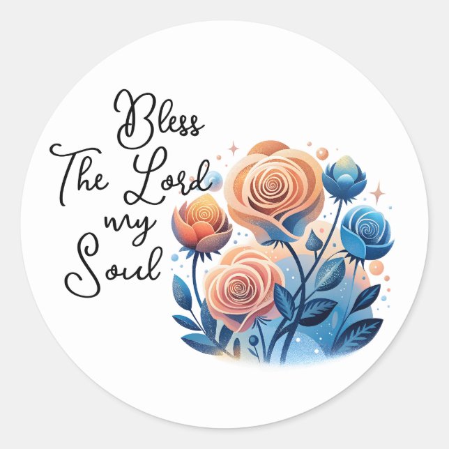 Bless The Lord My Soul Classic Round Sticker (Front)