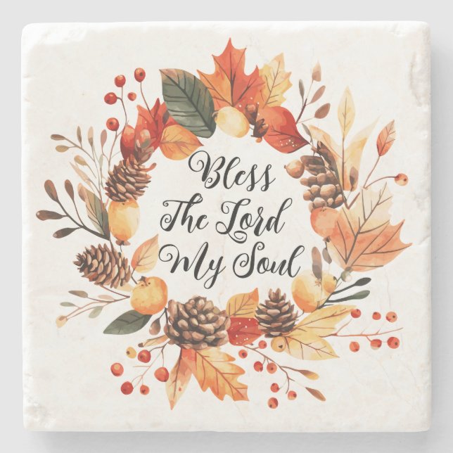 Bless The Lord  Stone Coaster (Front)
