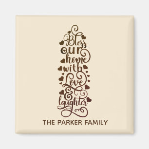 Bless This Home Love And Laughter Personalized Magnet