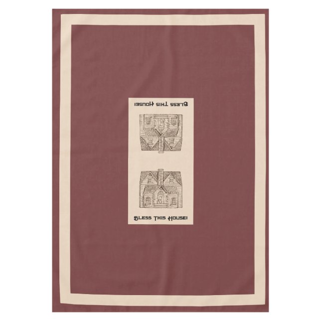 Bless This House w/ text & image template 60" x 84 Tablecloth (Front)