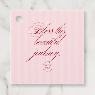 Bless This Journey Customizable Year Wedding Favour Tags