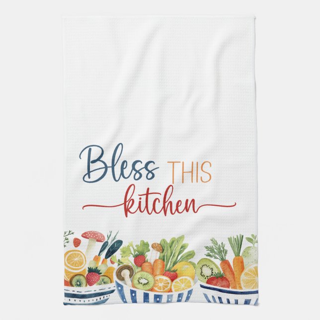 Bless This Kitchen – Fresh Produce Decorative  Towel (Vertical)