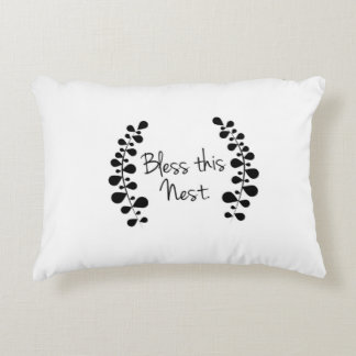 Bless this nest throw pillow