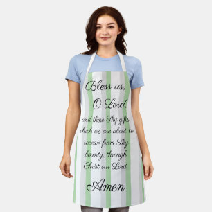 Bless us O Lord Green Grey Apron