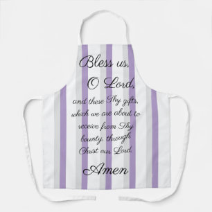 Bless us O Lord Lavender Gray Apron
